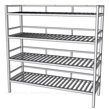 Kệ nan inox 4 tầng 1500×500 mm